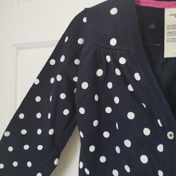 2/$20 Oshkosh B'gosh girls polka dot cardigan size 7 - Picture 2 of 4